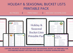 Load image into Gallery viewer, Holiday &amp; Seasonal Bucket Lists Printable Pack
