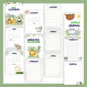 2025 Calendar + Undated Monthly Calendar + Journal Pages