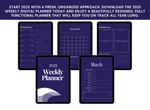 Load image into Gallery viewer, 2025 Weekly Digital Planner - Navy &amp; White
