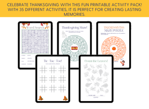 Kids Thanksgiving Activities Printable Pack