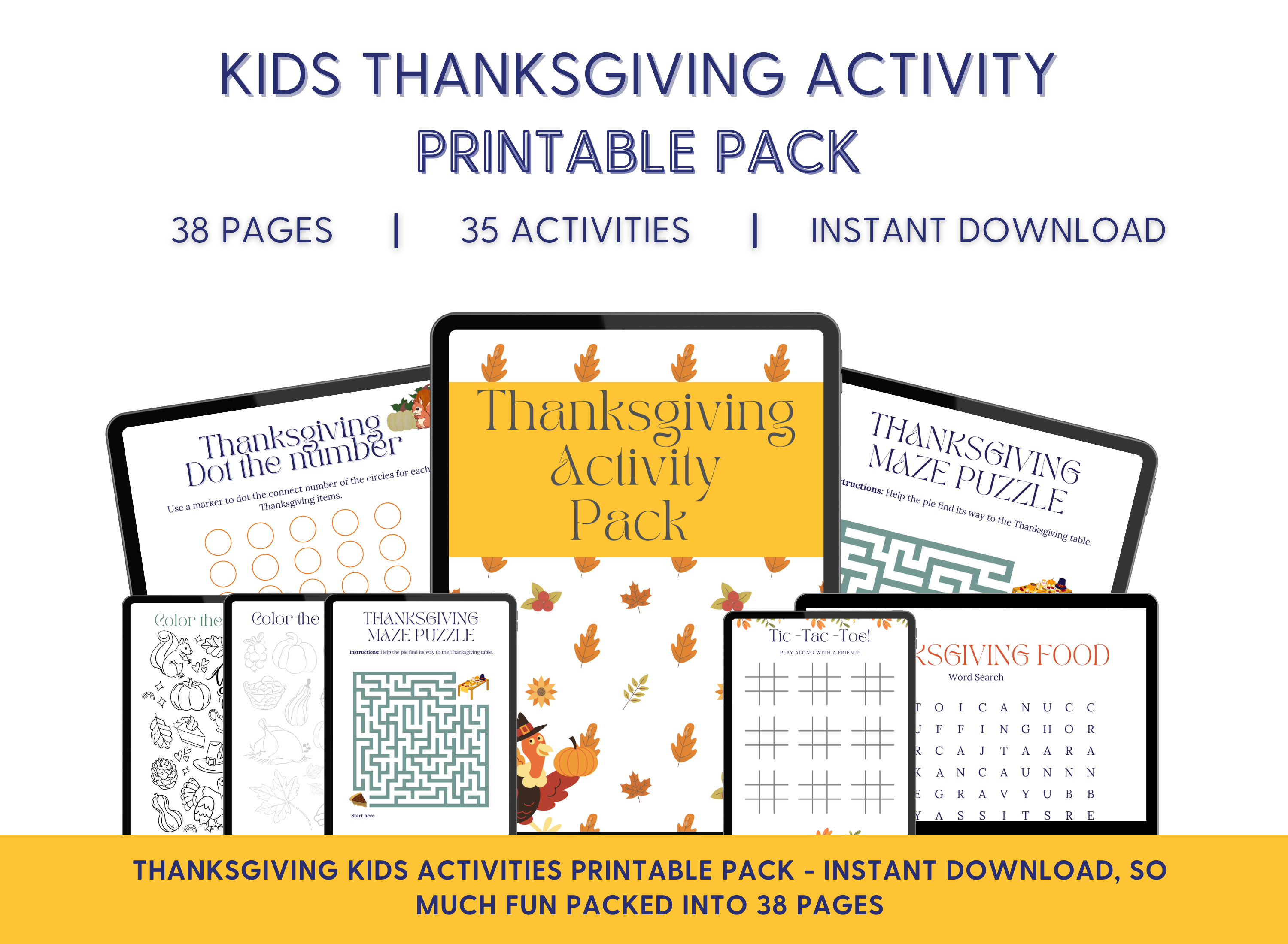 Kids Thanksgiving Activities Printable Pack