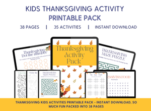 Kids Thanksgiving Activities Printable Pack