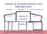 Load image into Gallery viewer, Holiday &amp; Seasonal Bucket Lists Printable Pack
