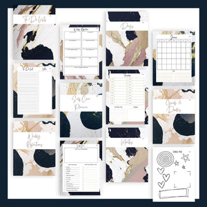 Blissful Balance Digital Planner - Abstract Modern Marble