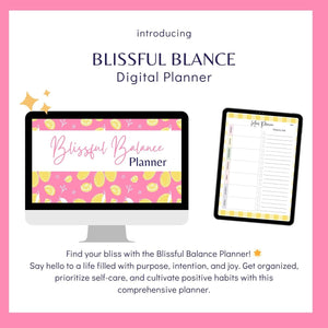 Blissful Balance Digital Planner - Pink Lemons