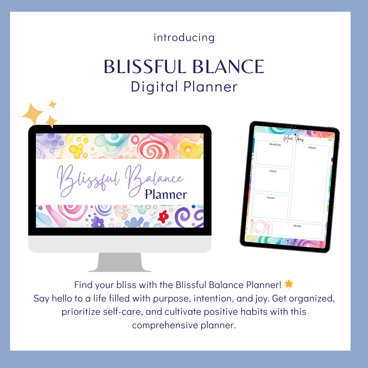 Blissful Balance Digital Planner - Rainbow