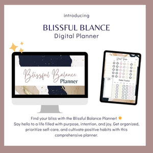 Blissful Balance Digital Planner - Abstract Modern Marble