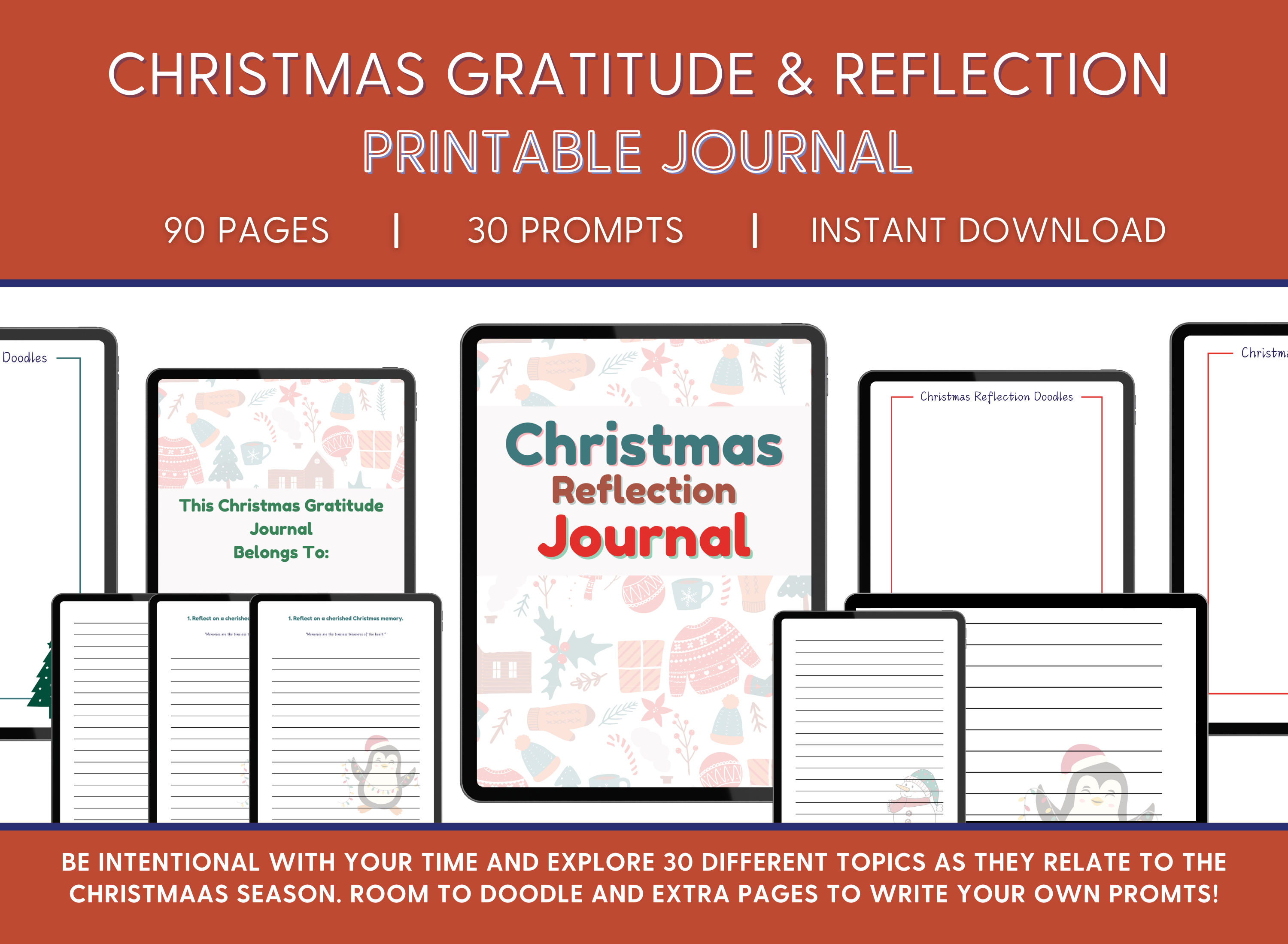 Christmas Gratitude Journal Printable for Adults