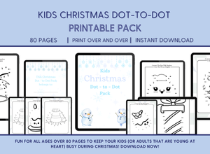 Kids Christmas Dot-to-dot Coloring Book Printable Pack