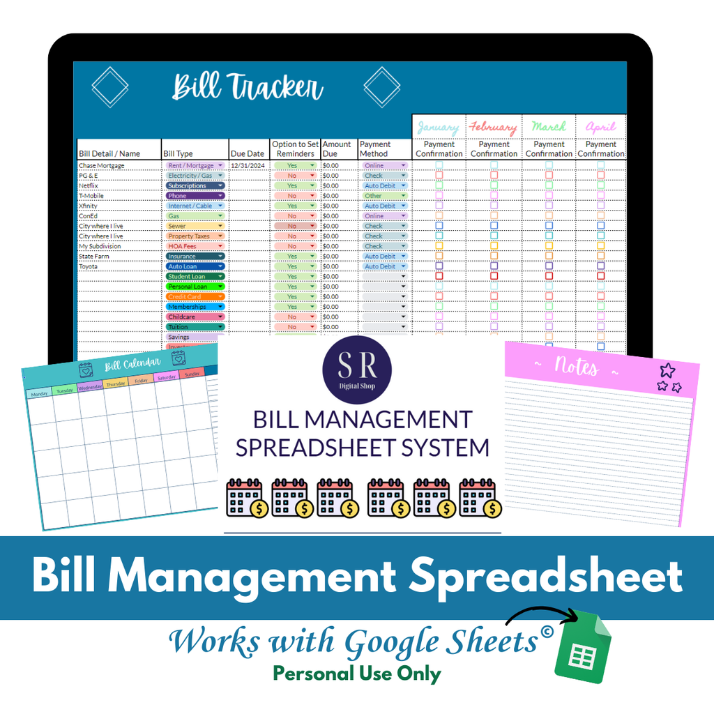 Bill Management Spreadsheet System