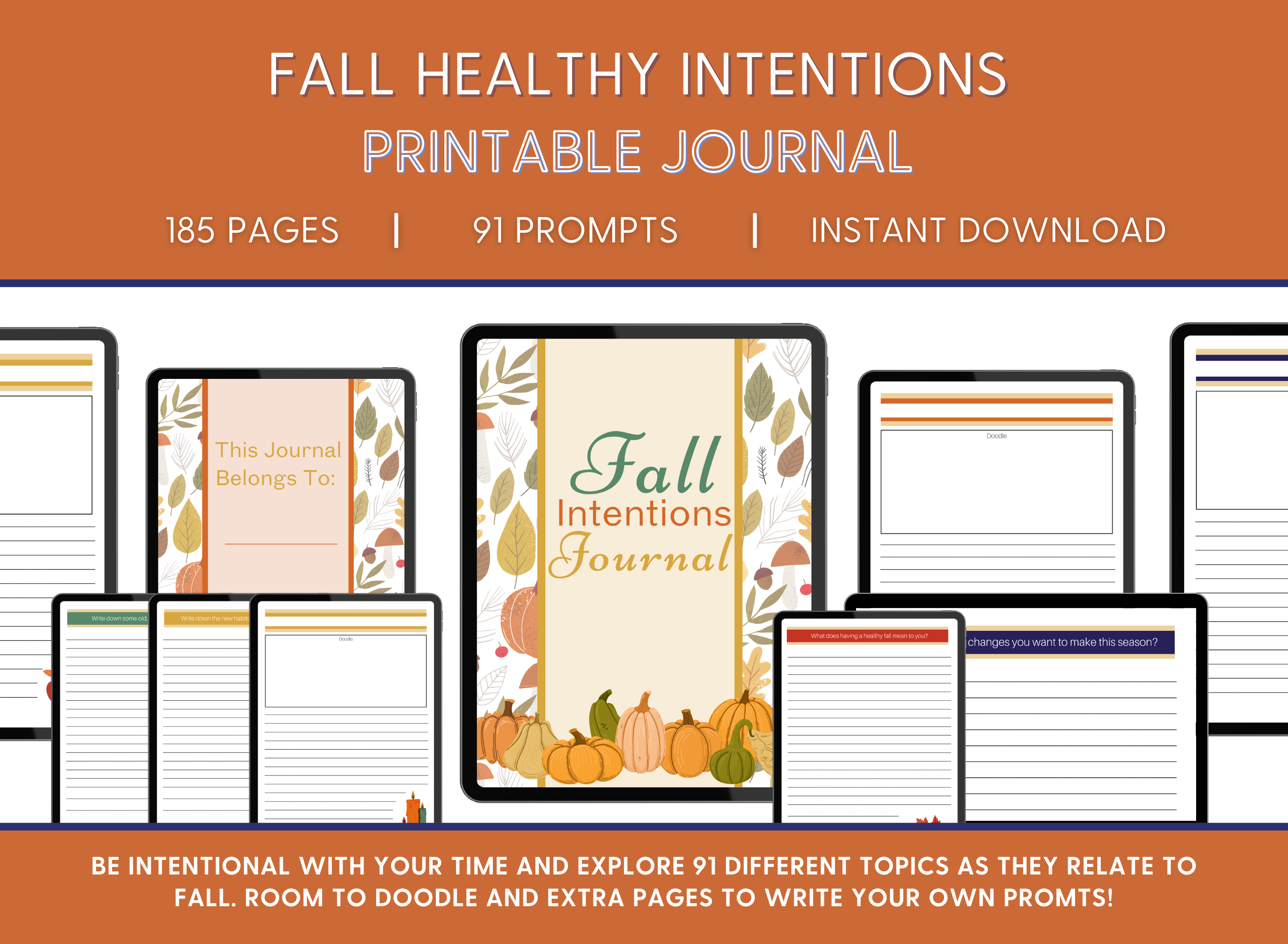 Fall Healthy Intentions Journal for Adults