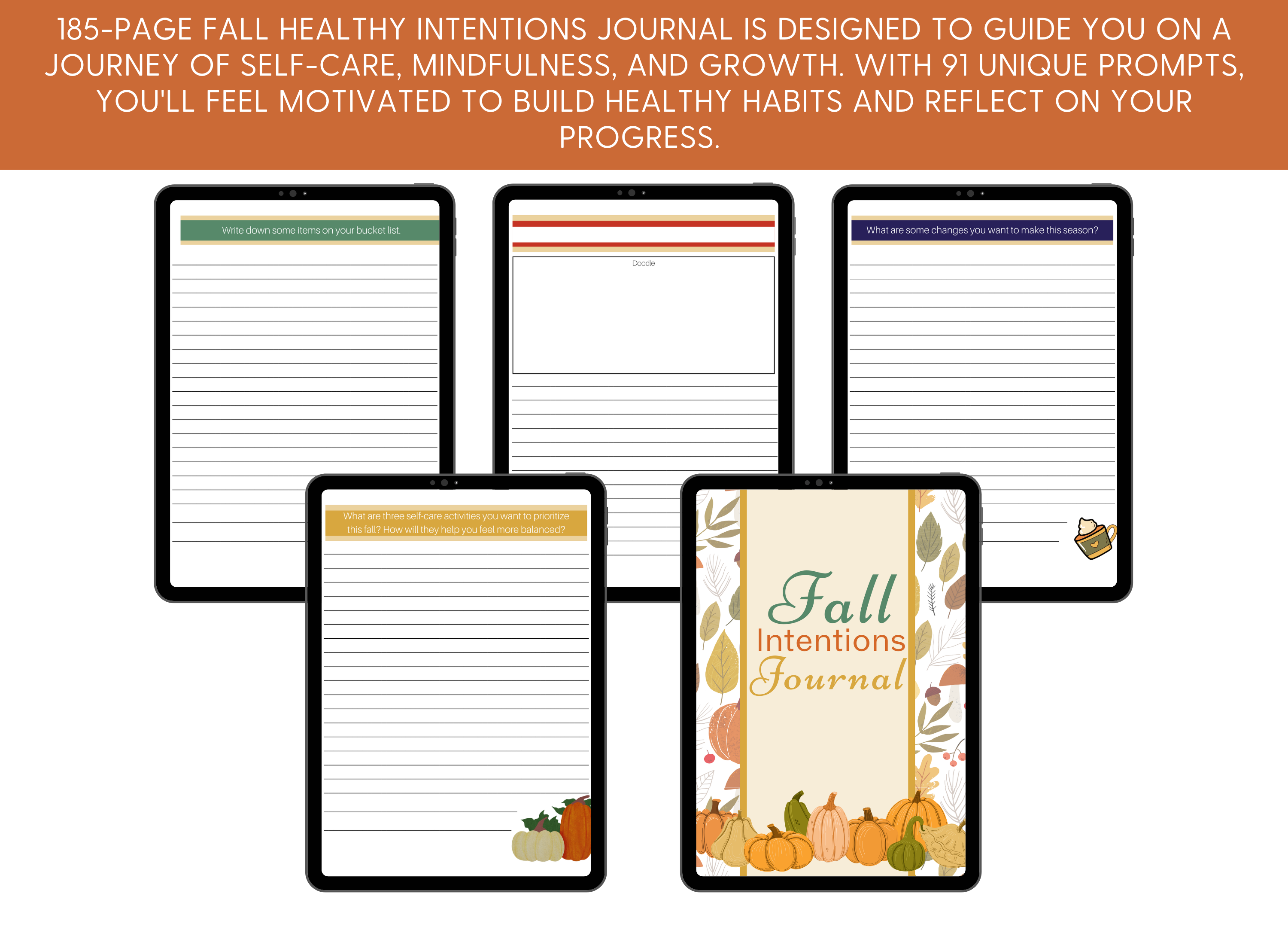 Fall Healthy Intentions Journal for Adults