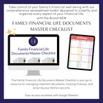 Load image into Gallery viewer, Family Financial Life Documents Master Checklist Spreadsheet
