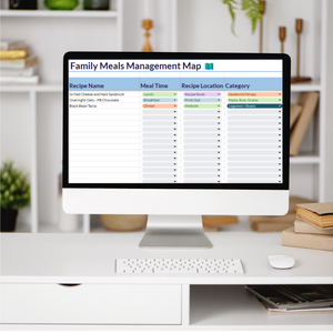 Family Meals Management Map Spreadsheet