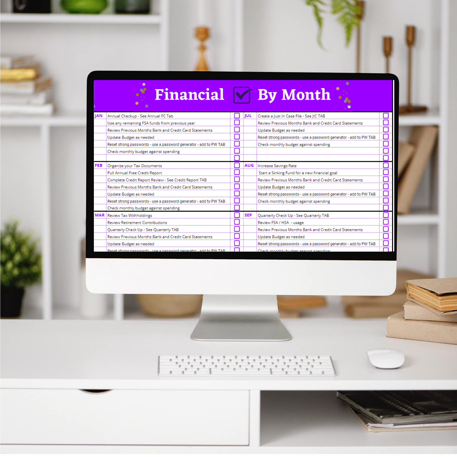 Family Financial Life Documents Master Checklist Spreadsheet