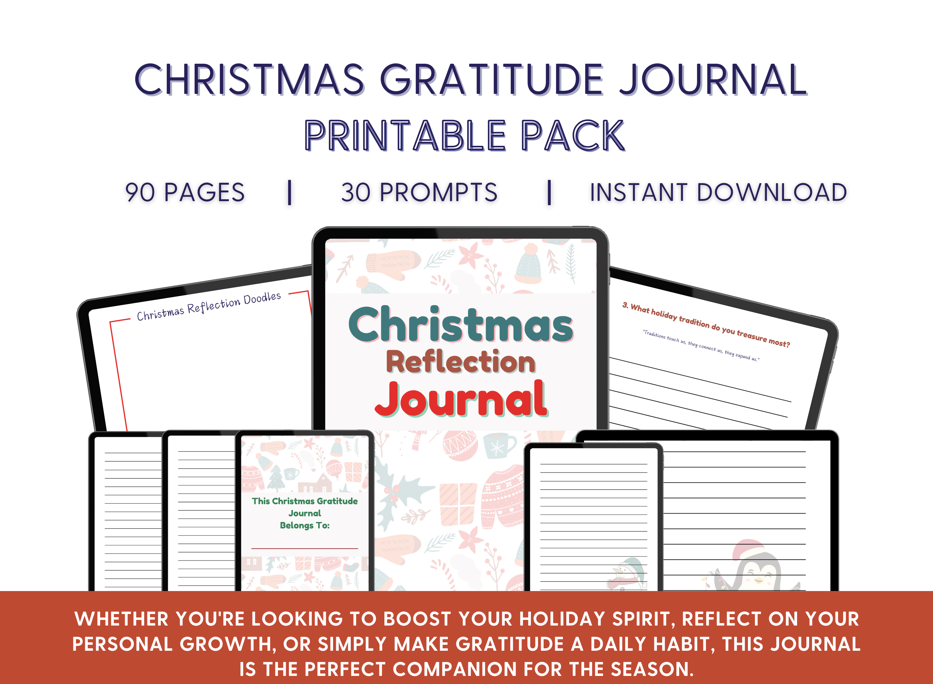 Christmas Gratitude Journal Printable for Adults