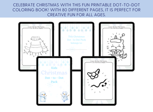 Kids Christmas Dot-to-dot Coloring Book Printable Pack