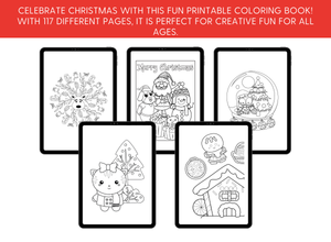 Kids Christmas Holiday Coloring Book Printable Pack