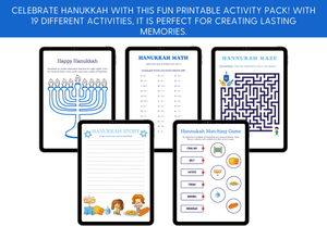 Kids Hanukkah Activity Book & Game Bundle Printable Pack