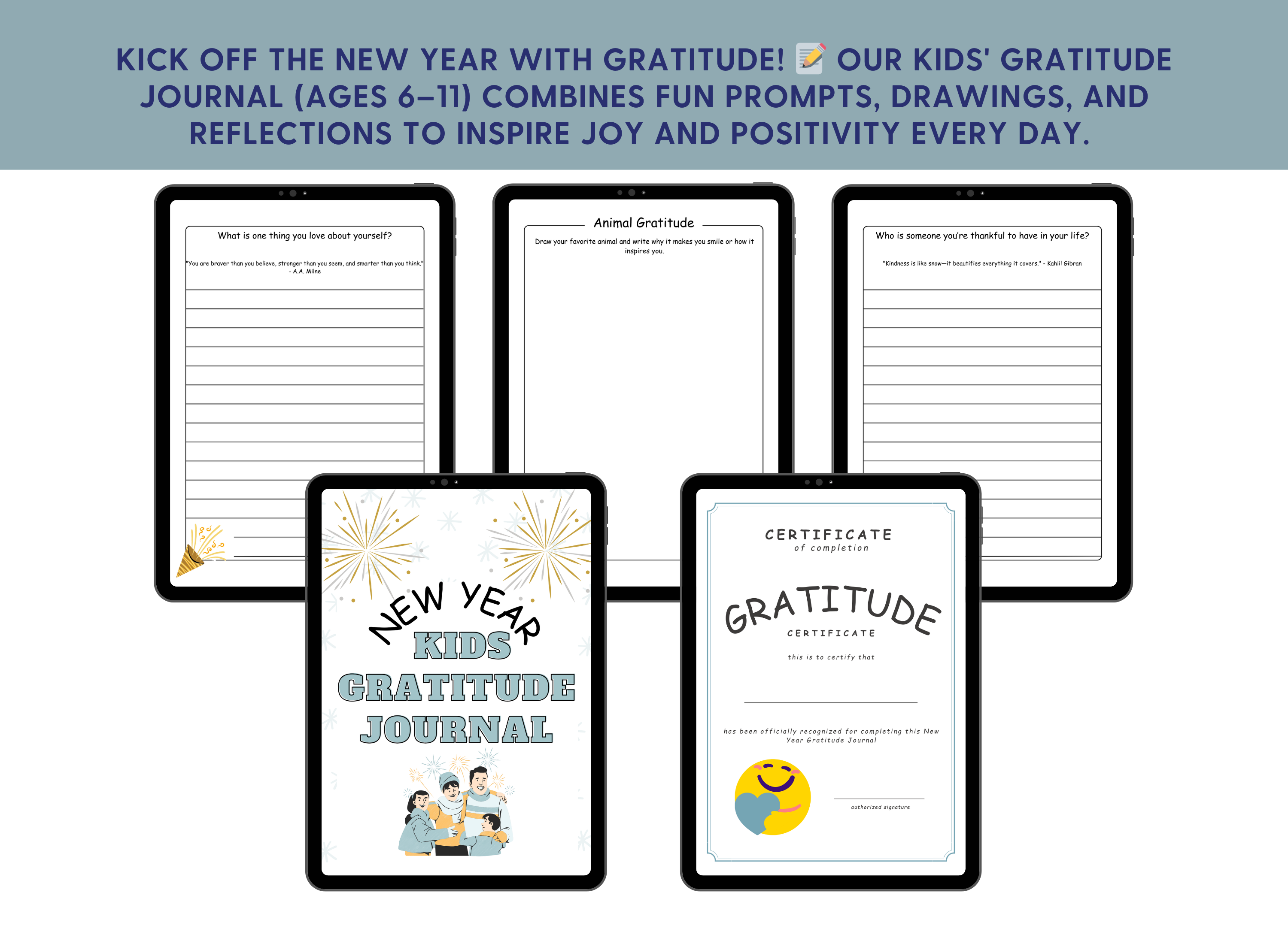 Kids New Year Gratitude Journal