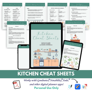 Kitchen Cheat Sheets - Digital & Printable