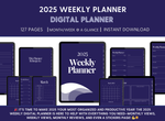 Load image into Gallery viewer, 2025 Weekly Digital Planner - Navy &amp; White
