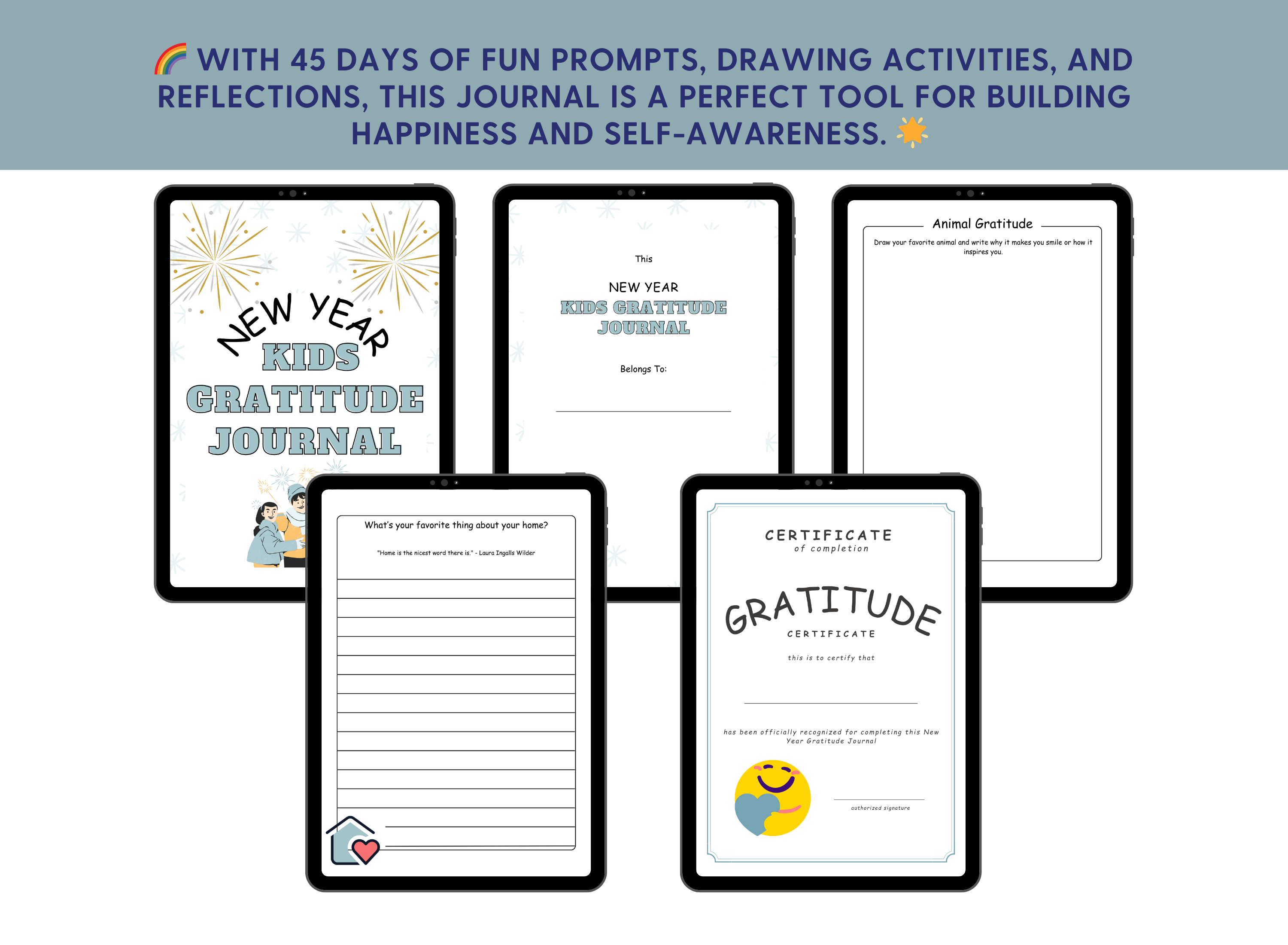 Kids New Year Gratitude Journal