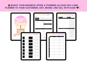 Self Care Printable Planner + Digital Planner - PLR