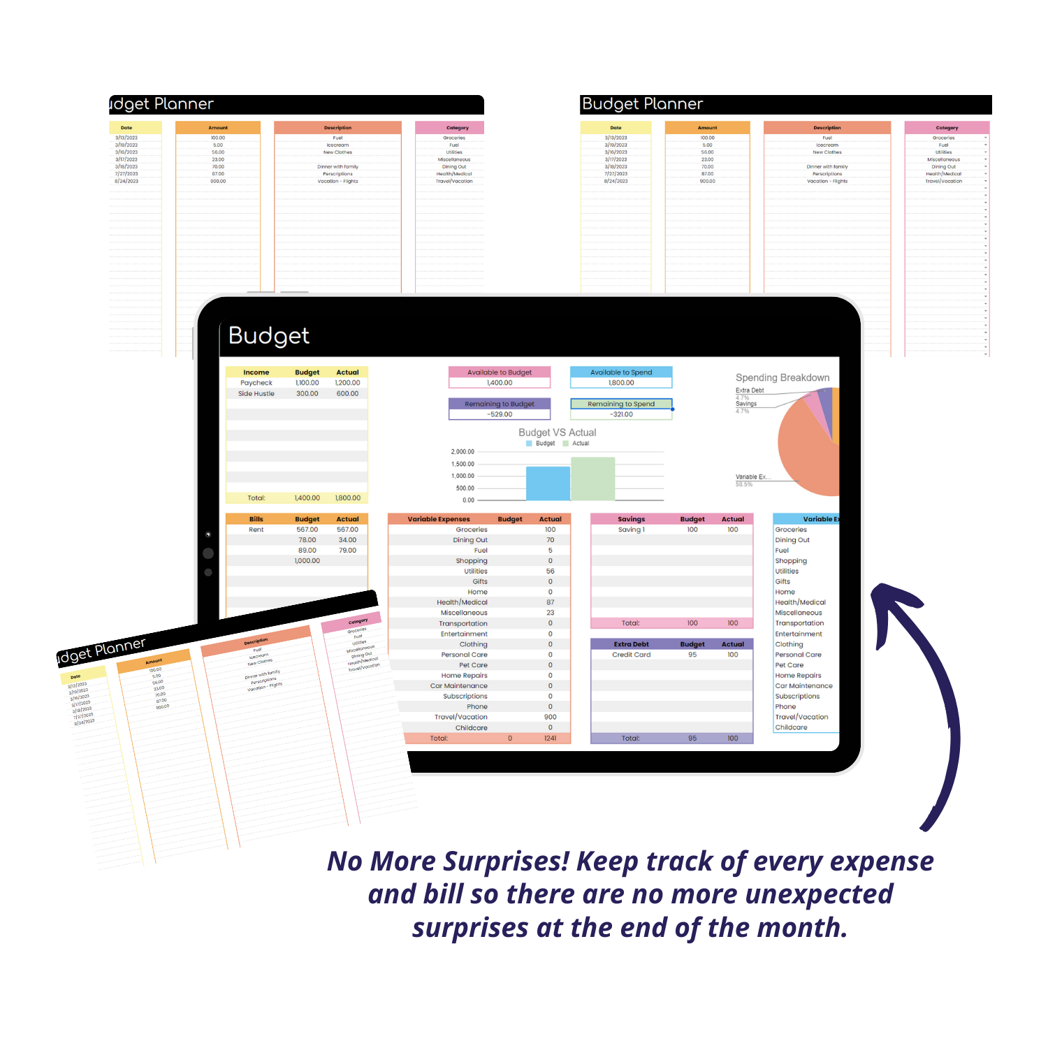 Smart Budget: Monthly Budgeting Planner Spreadsheet