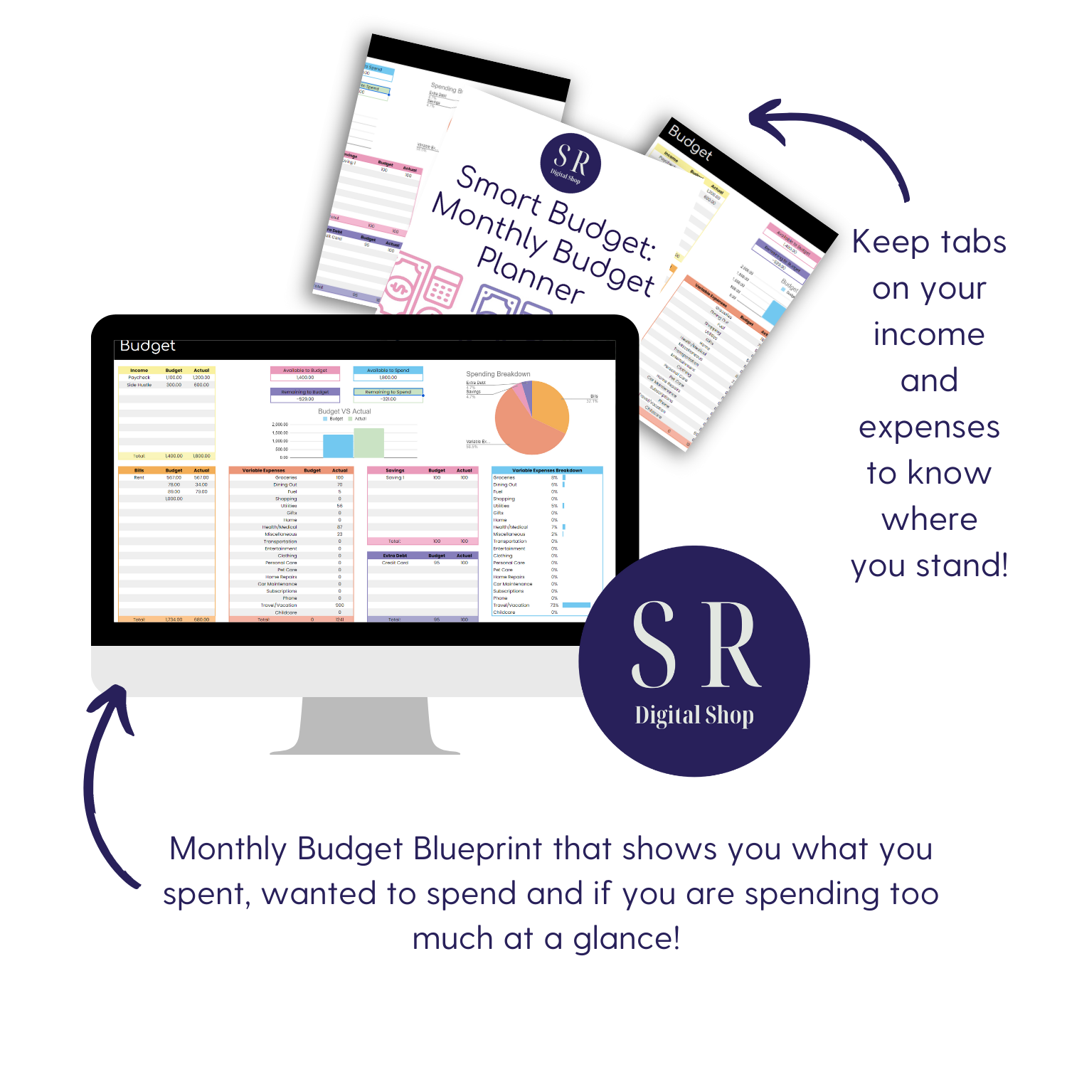 Smart Budget: Monthly Budgeting Planner Spreadsheet