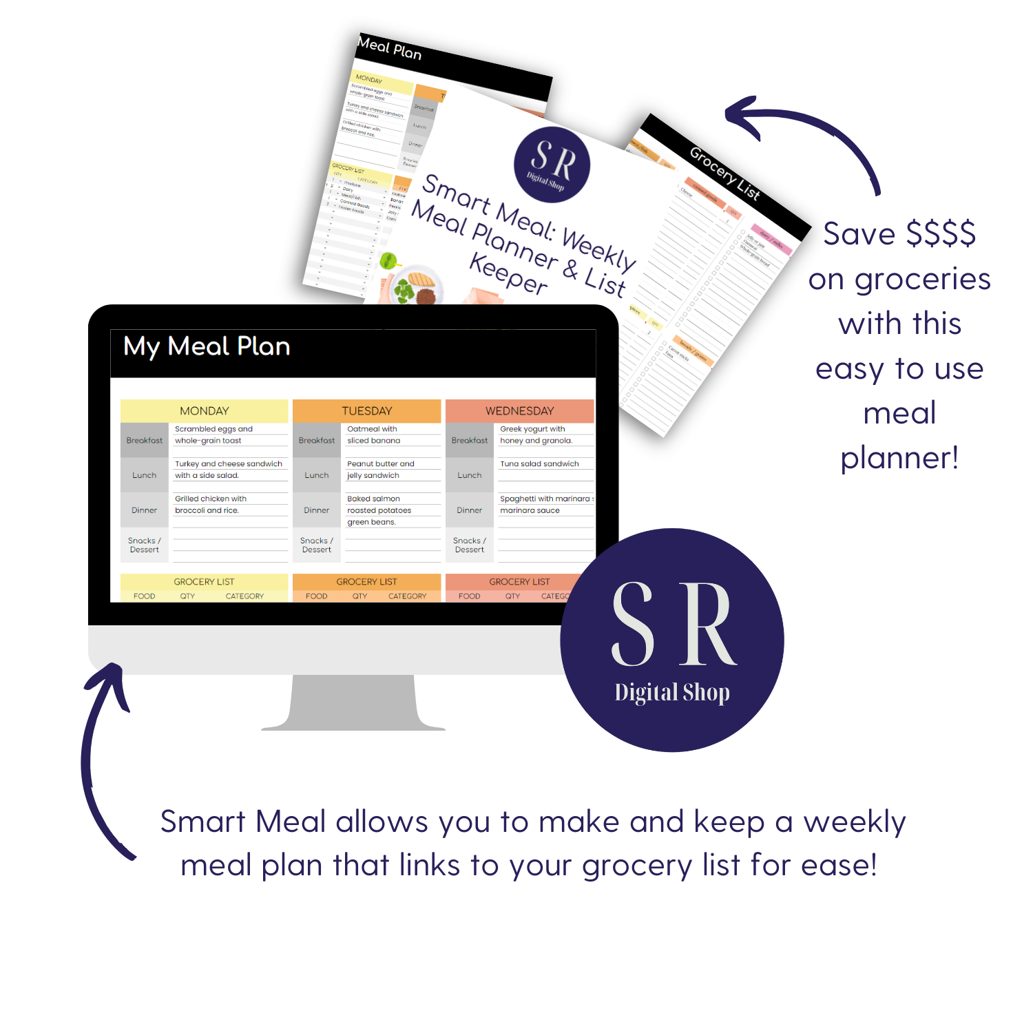 Smart Meal: Weekly Meal Planning and Grocery List Spreadsheet