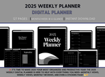 Load image into Gallery viewer, 2025 Weekly Digital Planner - Black &amp; Gray
