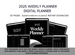 Load image into Gallery viewer, 2025 Weekly Digital Planner - Black &amp; Gray
