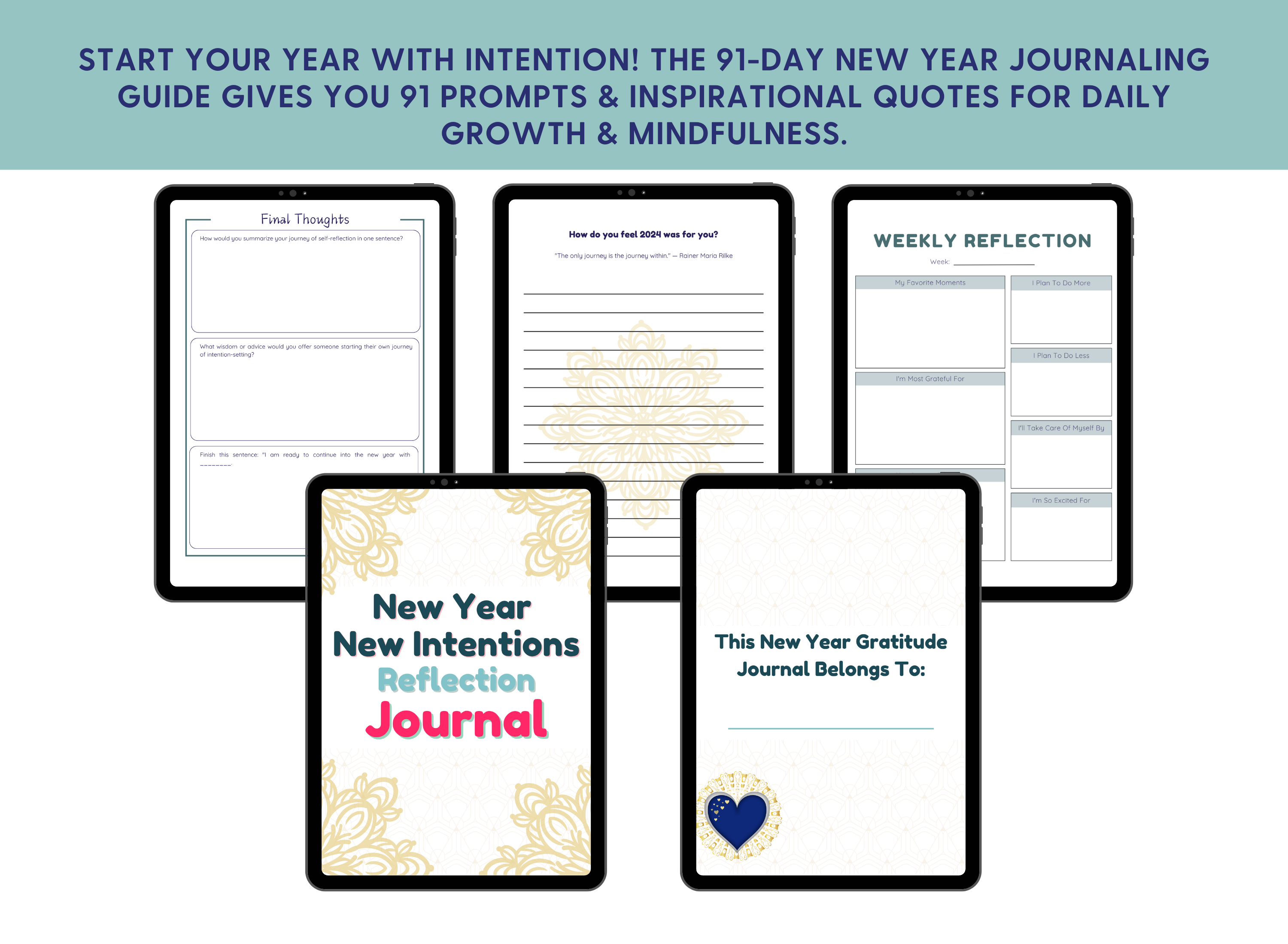 New Year, New Intentions Reflections Journal