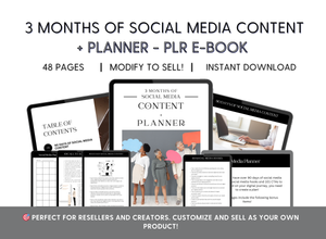 Smart Social - 3 Months of Social Media Content + Planner - PLR