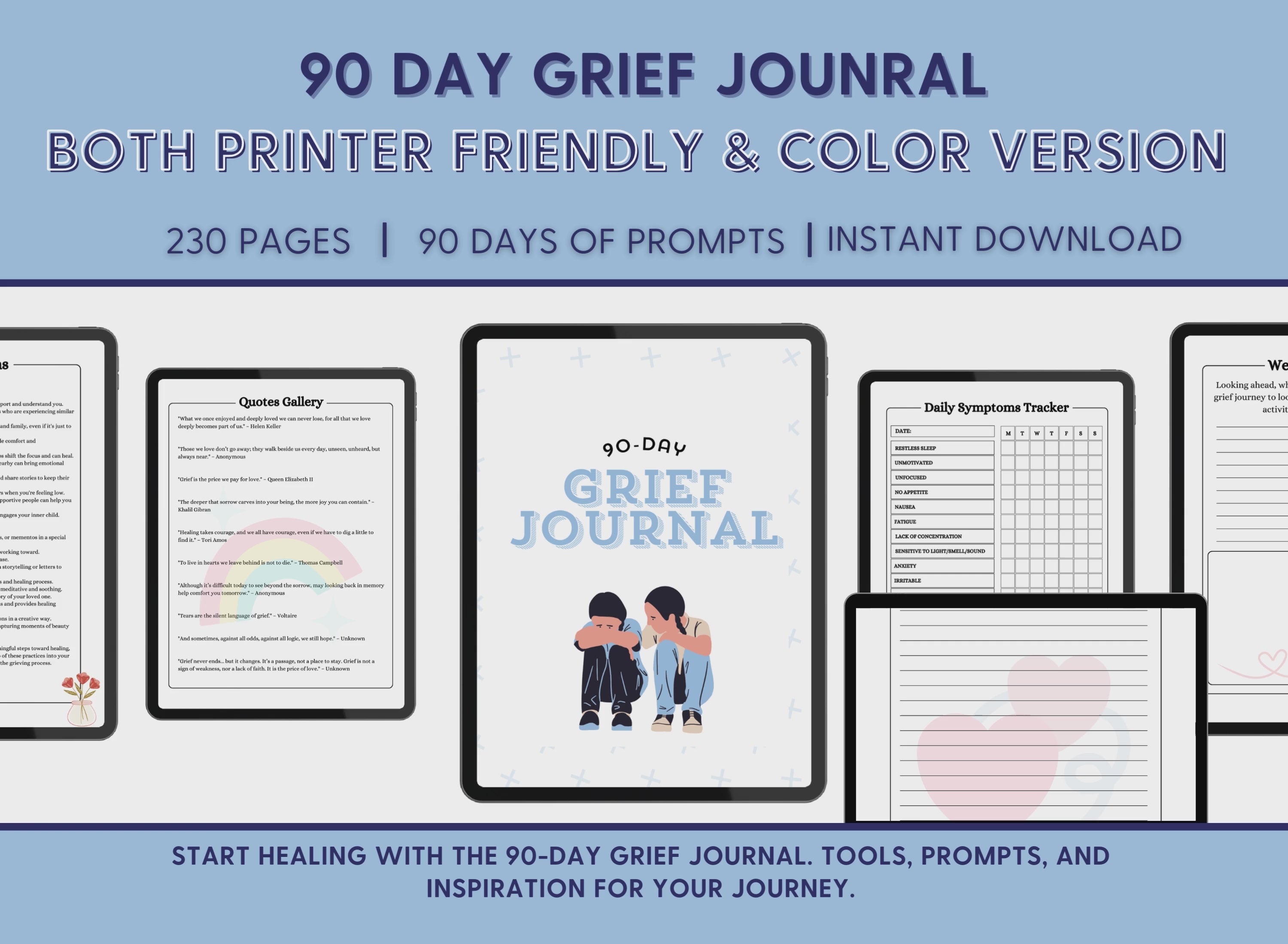 90-Day Grief Journal Printable