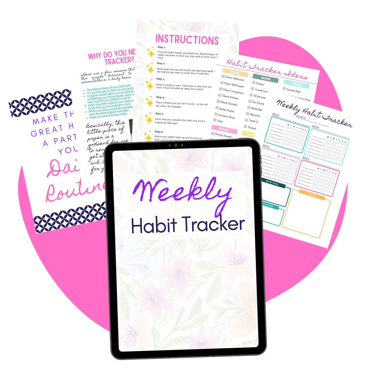 Bright Weekly Habit Tracker