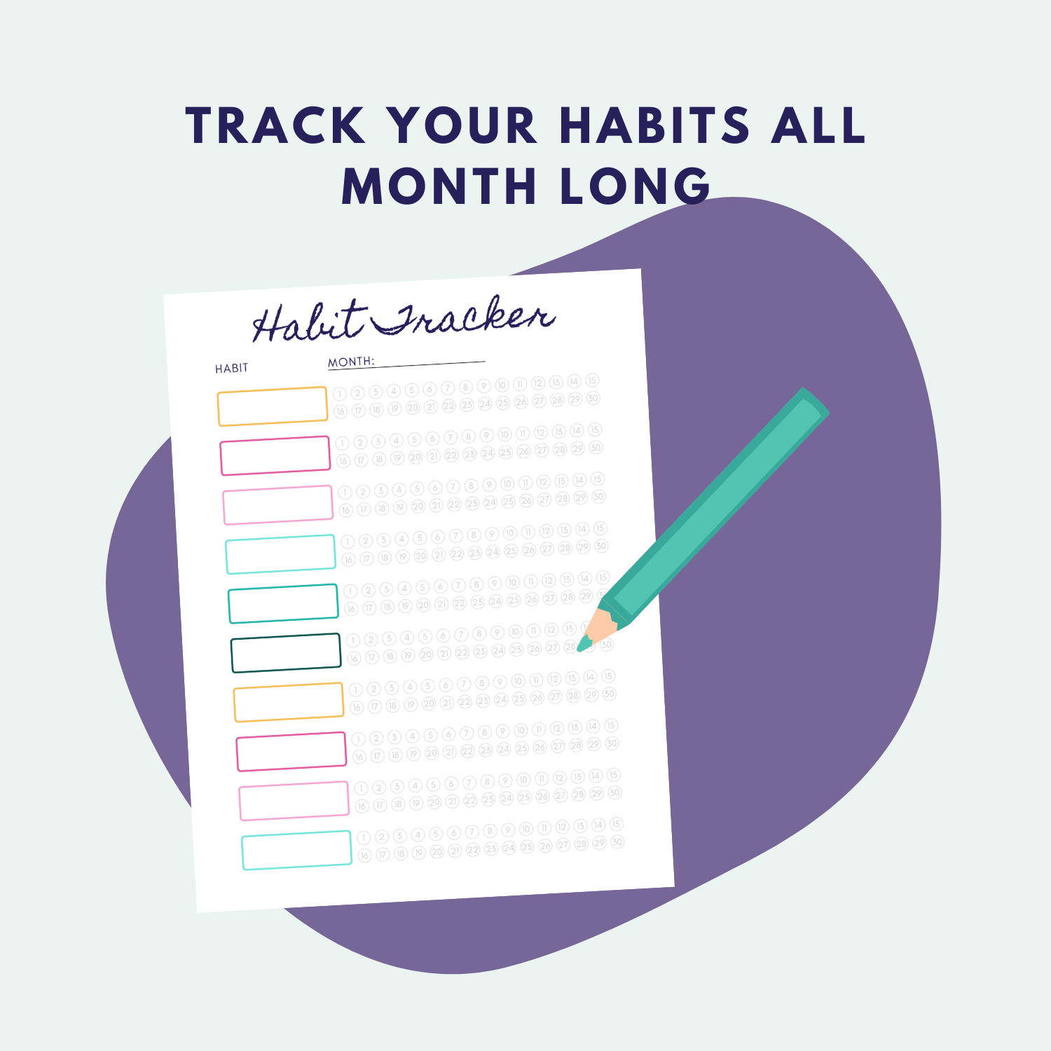 Bright 30 Day Habit Tracker